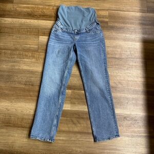 H&M Light Blue Maternity Jeans with Gray Waist Panel